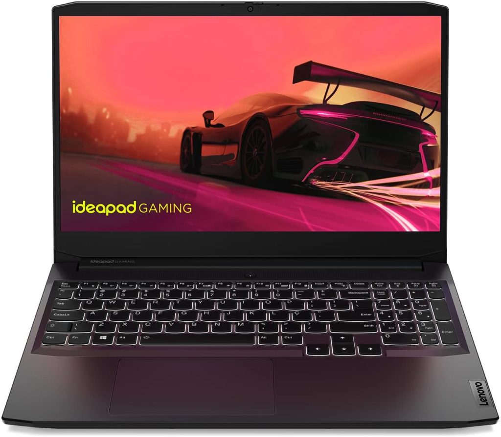 Lenovo 82MJ0001BR - Notebook ideapad Gaming 3 R7-5800H, 8GB 256GB SSD PCIe GTX 1650 4GB 15.6 FHD W11, Preto